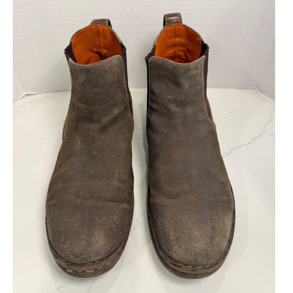 Born Mens Brown Leather Suede Chelsea Boots Distressed Ankle H43716 Size 13 - Picture 3 of 7